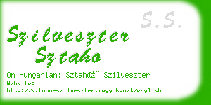 szilveszter sztaho business card